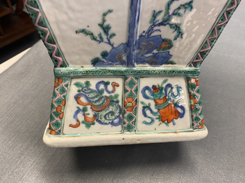 A Chinese doucai vase with elephant handles, Qianlong/Jiaqing